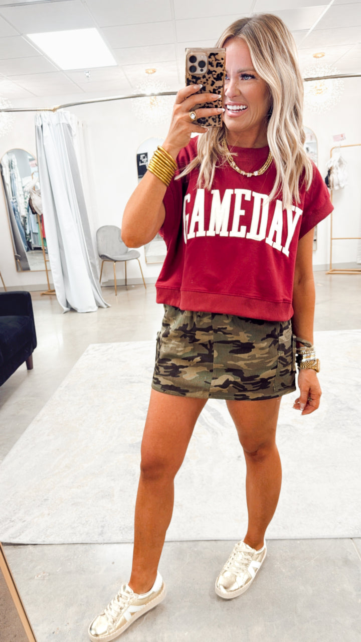 The Gameday Cropped Sweat Tee