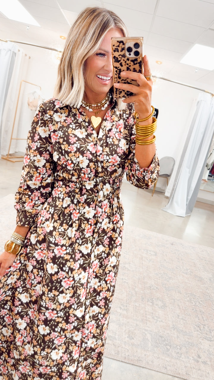 Fall Petal Midi Dress