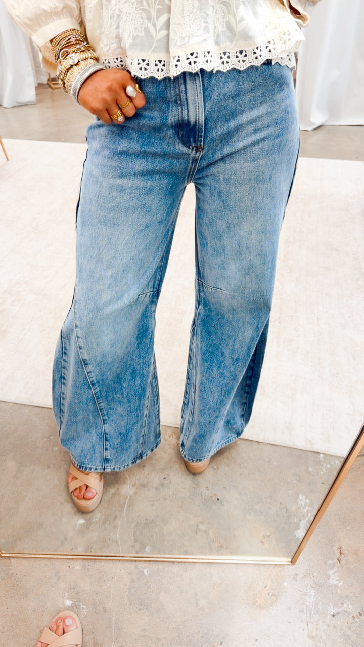 The Callen Wide Leg Panel Jeans