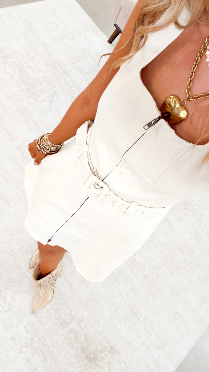The Cute as Can Be Mini Dress-Cream