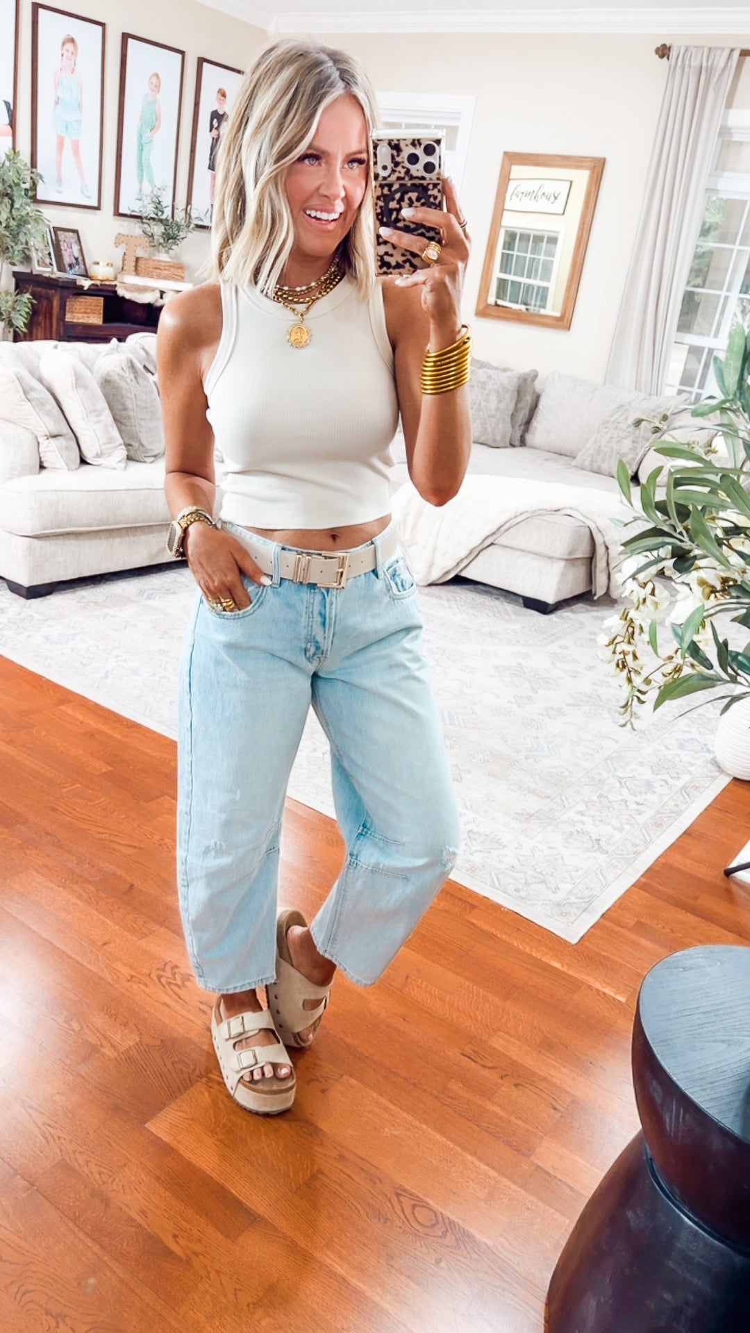 Oatmilk Classic Charm High Neck Tank