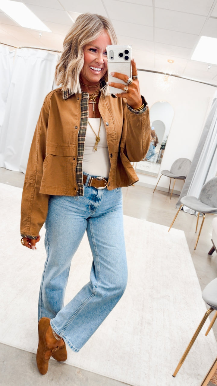 The Bridgetown Barn Jacket-Camel/Olive