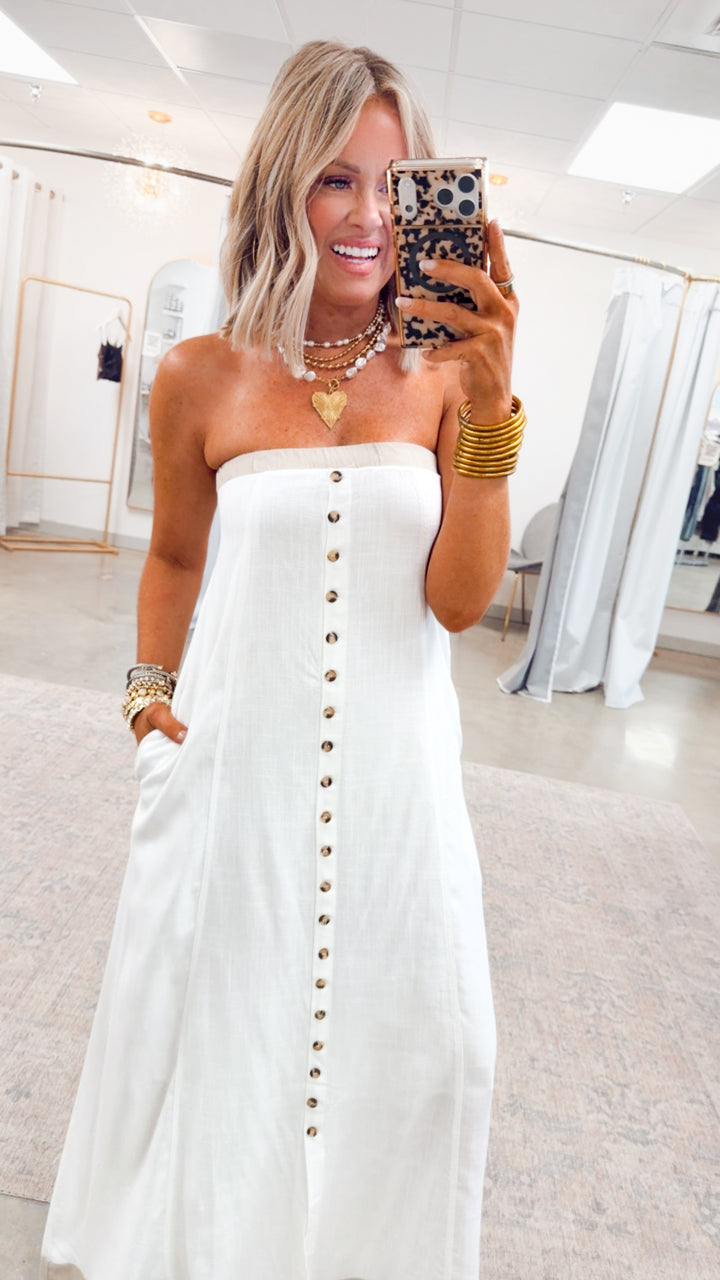 Florence Strapless Maxi-Off White