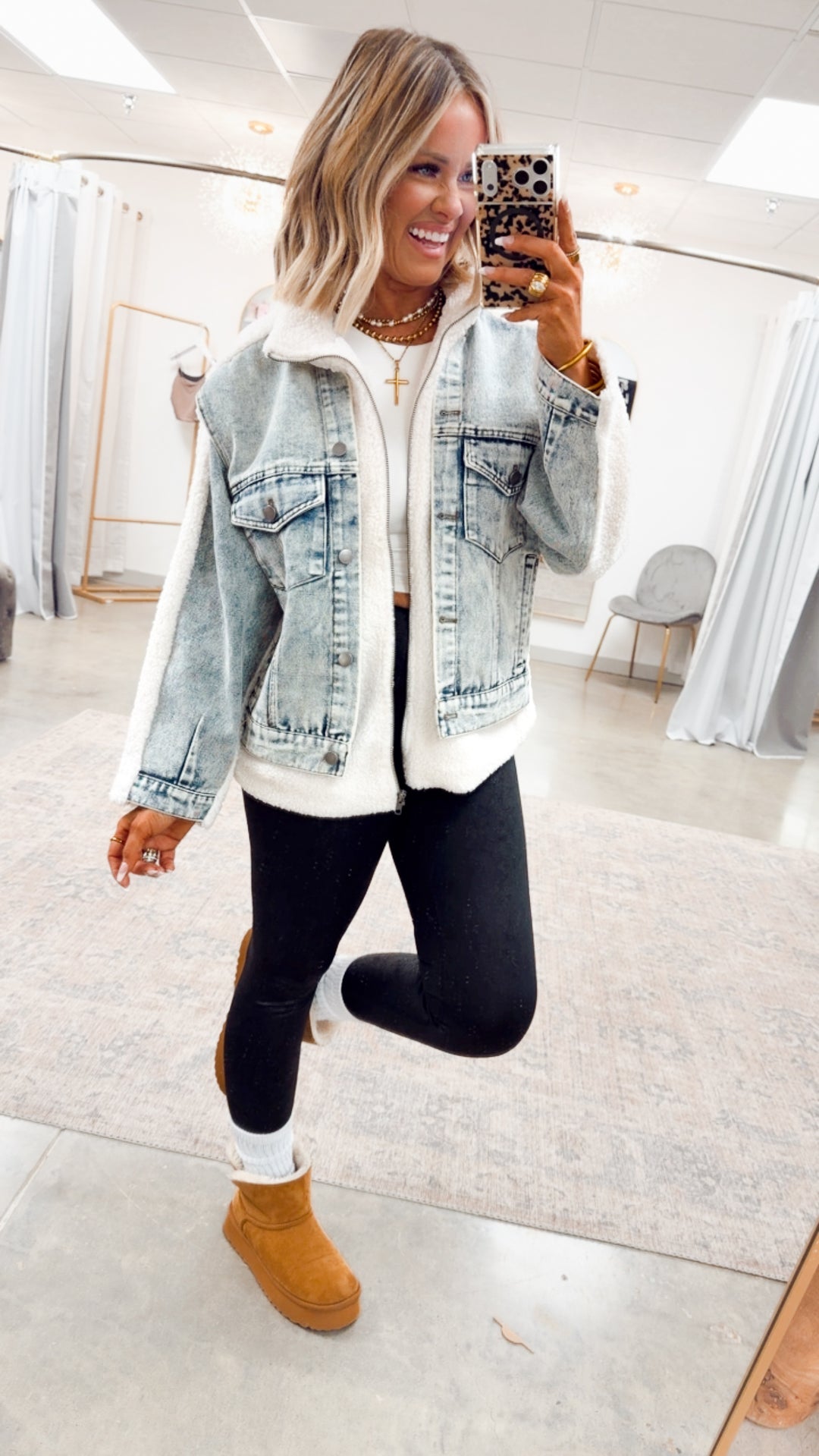 The Teddy & Denim Mixed Media Jacket