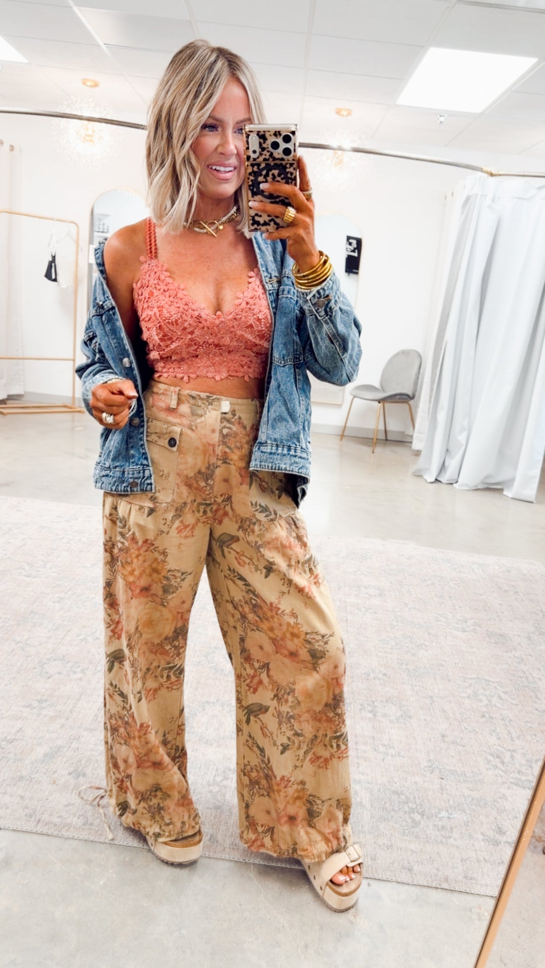 The Rosalie Floral Denim Pants