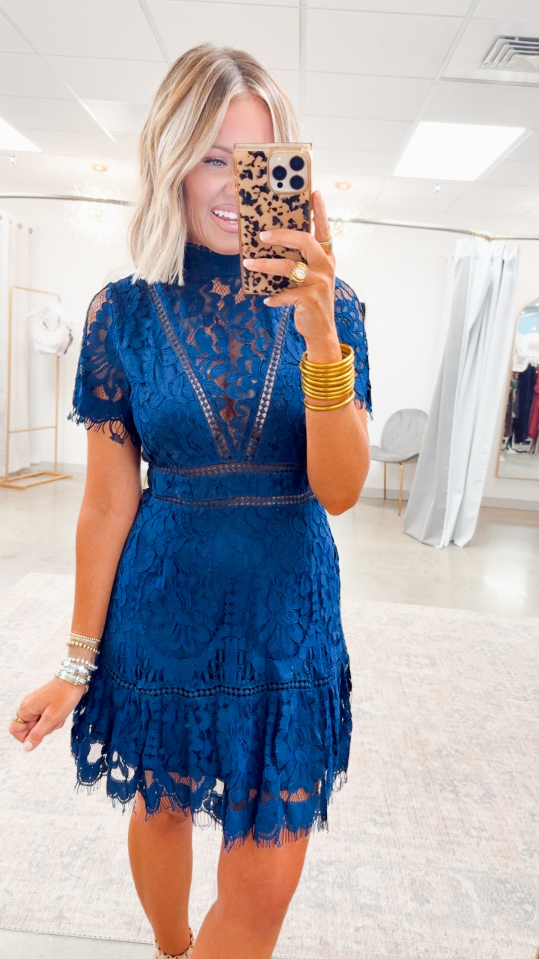 Beaumont Lace Dress-Navy