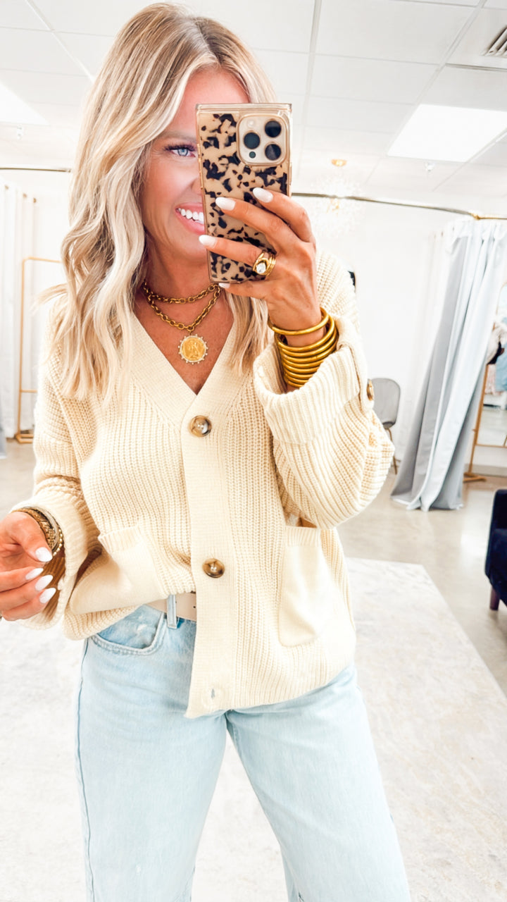 Cozy Knoll Cardigan-Cream