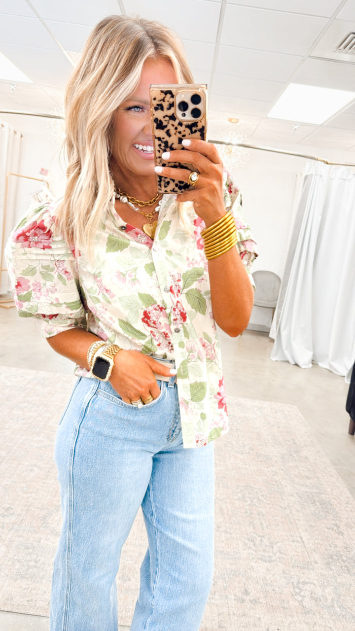 Amber Floral Puff Sleeve Blouse