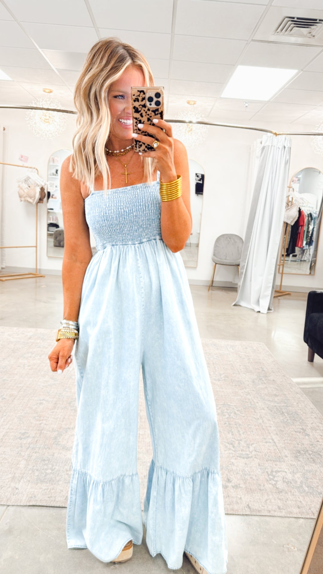 Breeze Mineral Wash Jumpsuit-Light Denim