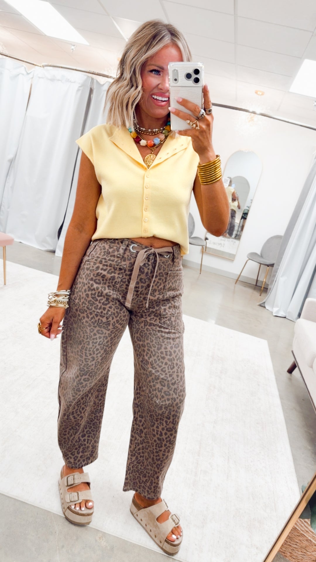 Leopard Slouchy Barrel Jean
