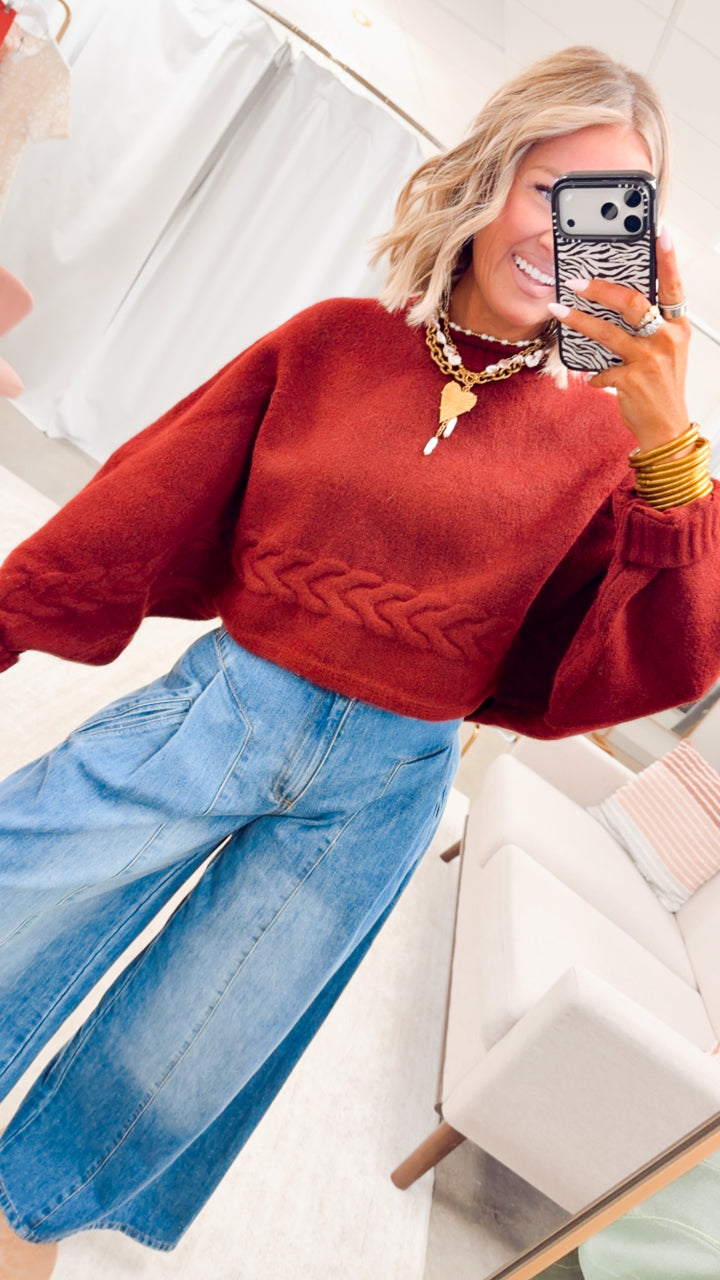 The Beckham Pleated Wide Leg Jean-Light Denim