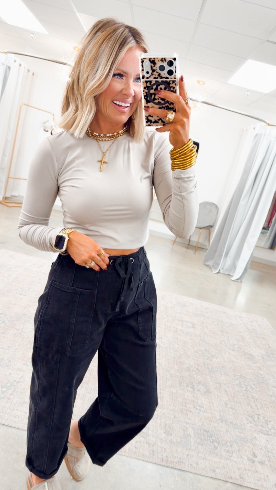 Laken Round Neck Top-Ash Mocha