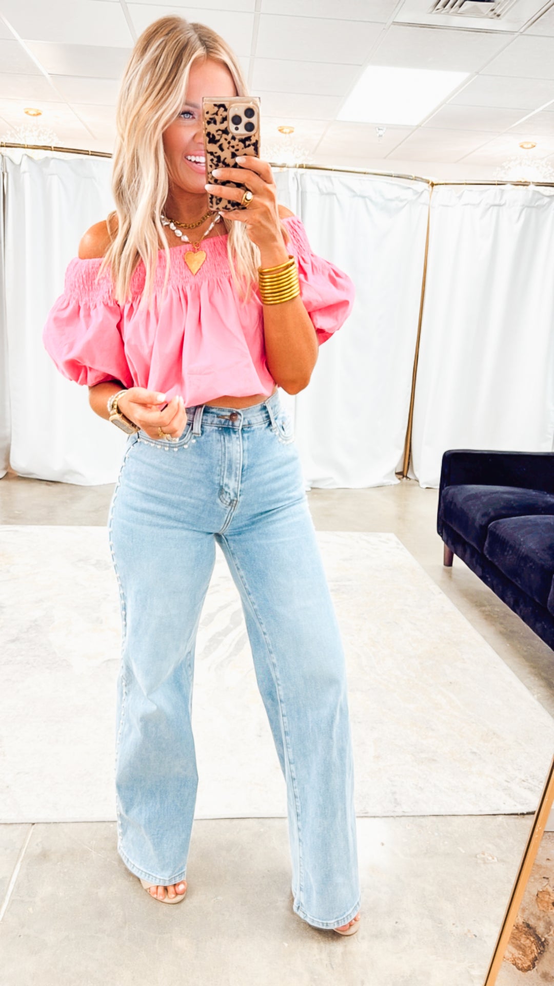 Catalina Off-the-shoulder Blouse-Punch