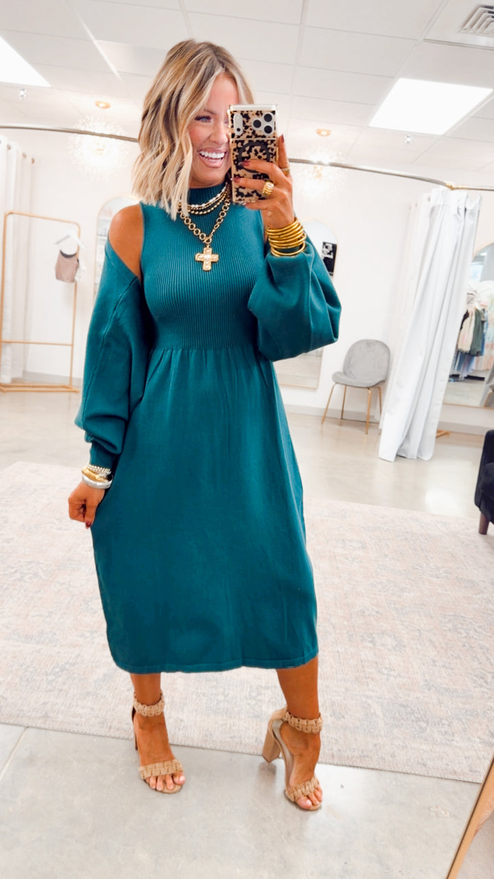 Evergreen Sweater Dress & Cardigan Set