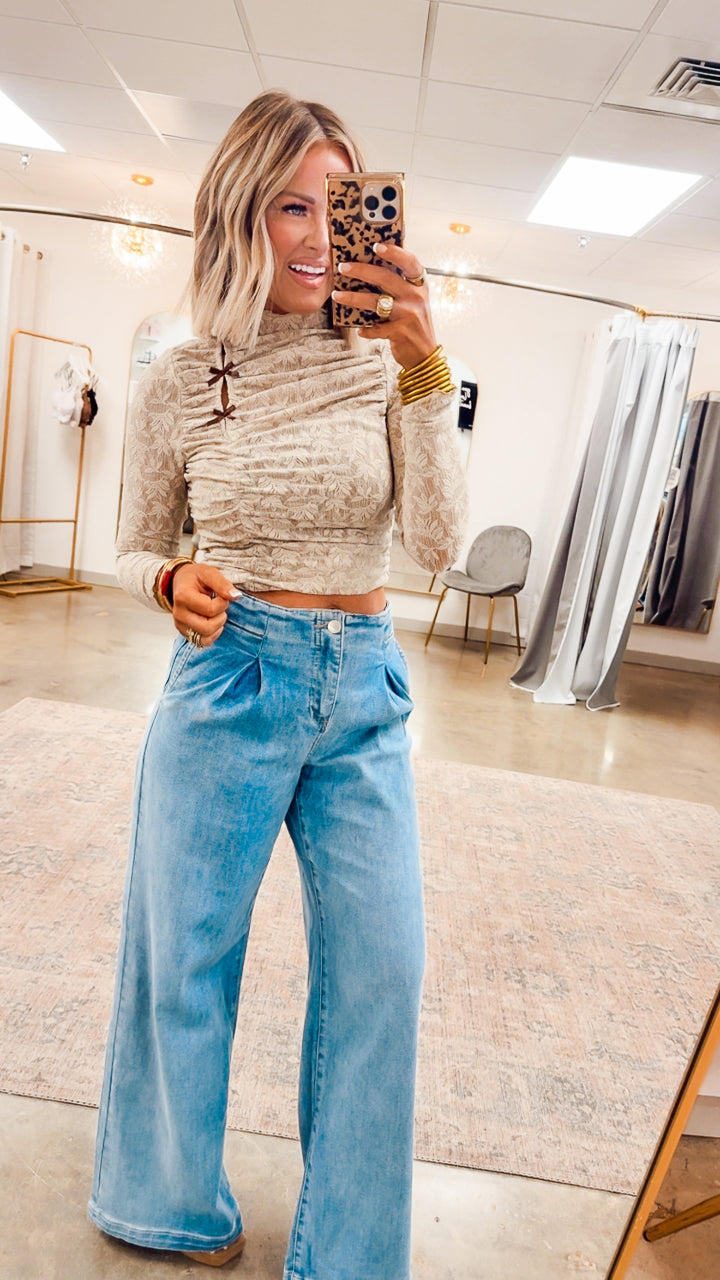 Violetta Lace Top-French Beige