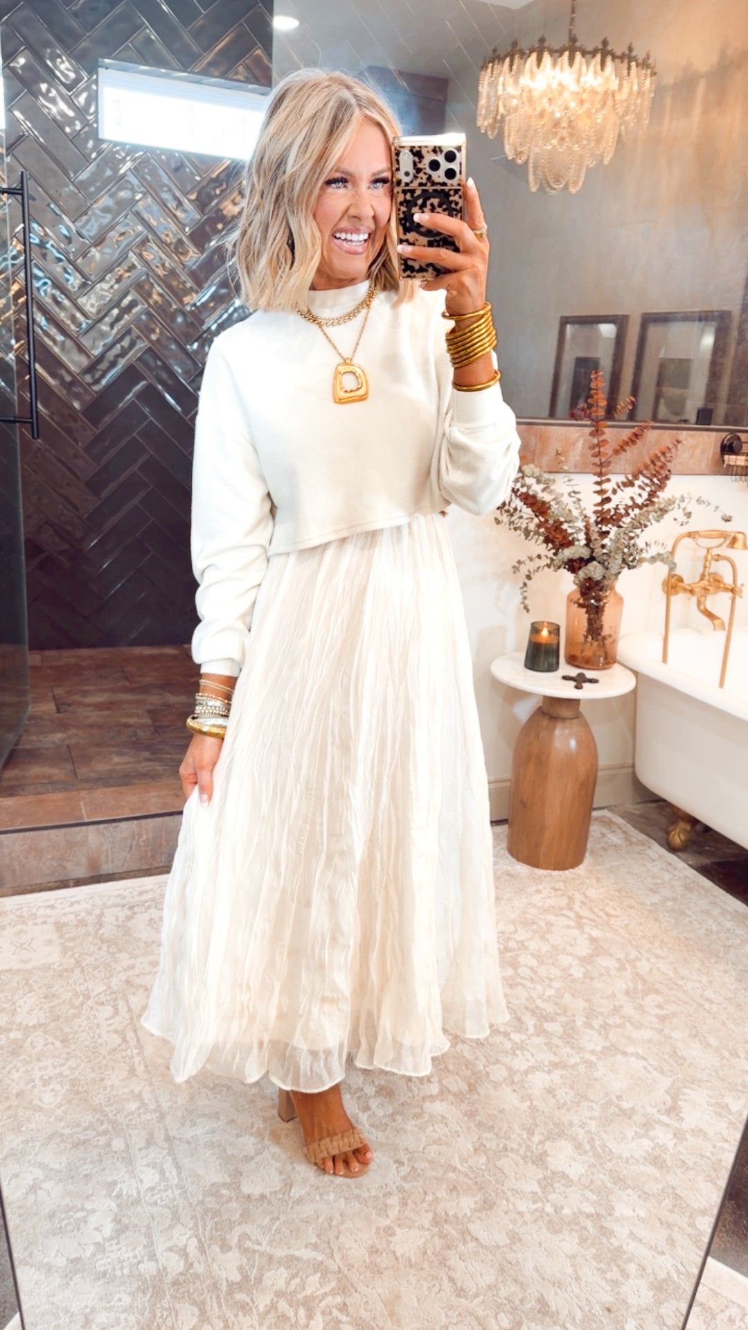 Millie Midi Skirt-Pearl