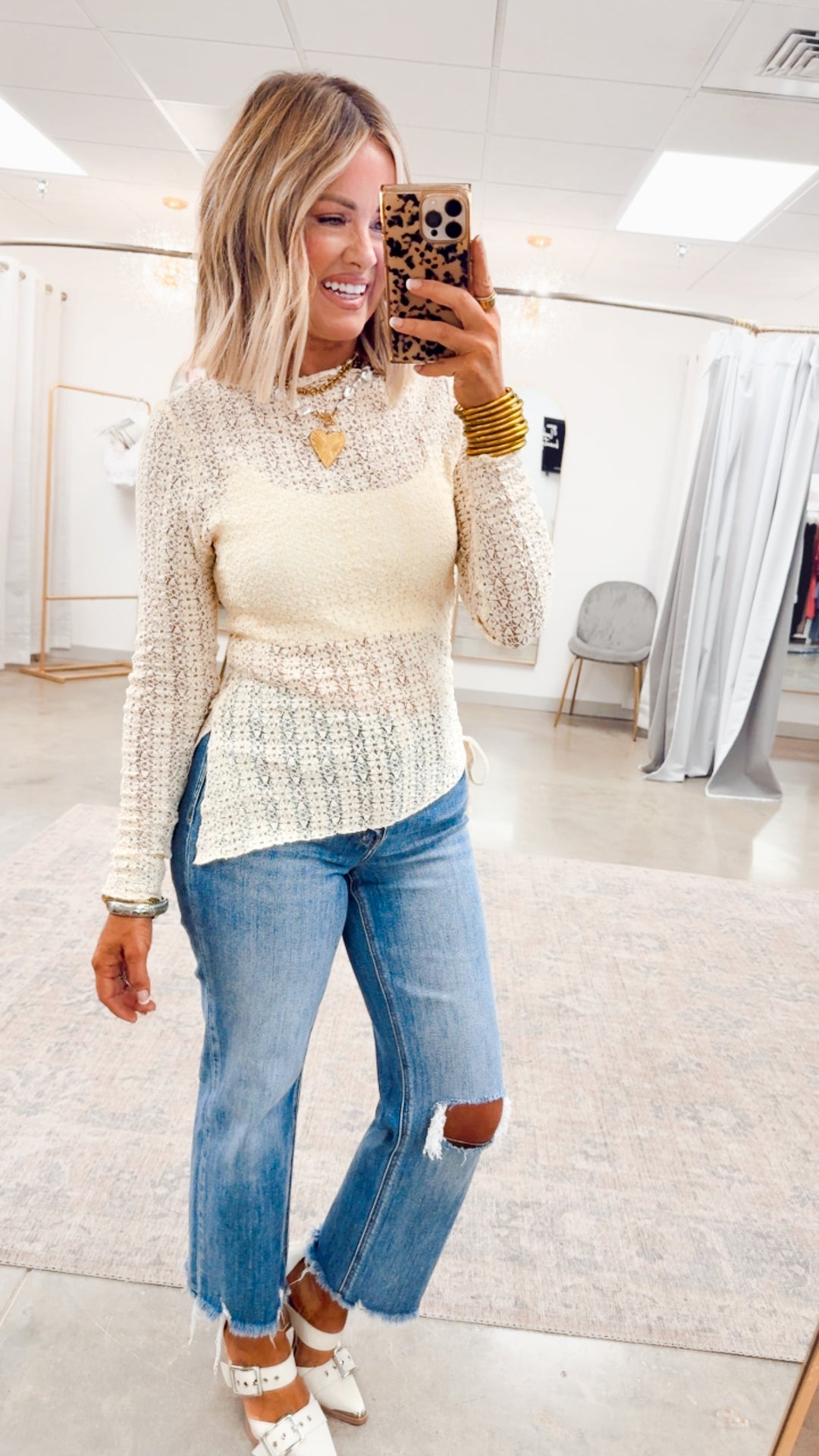 Rosalie Boatneck Top-Cream