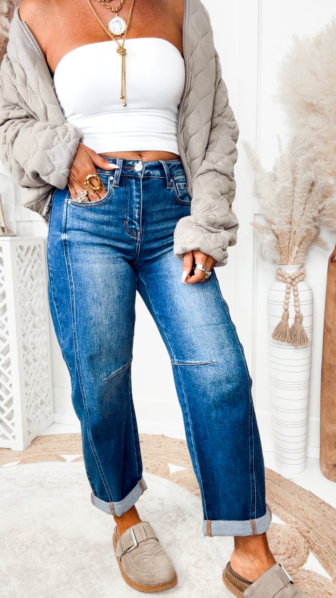 Naomi Quilted Bomber Jacket-Dk Taupe