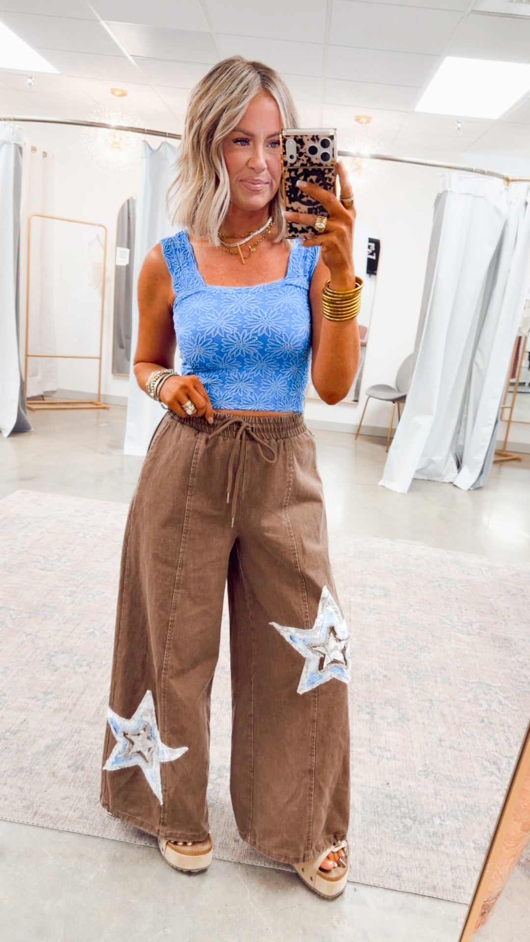 Gardenia Tank Top-Denim