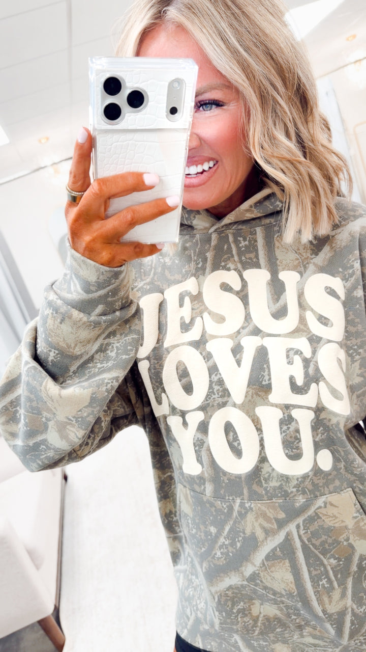 Jesus Loves You Camo Hoodie