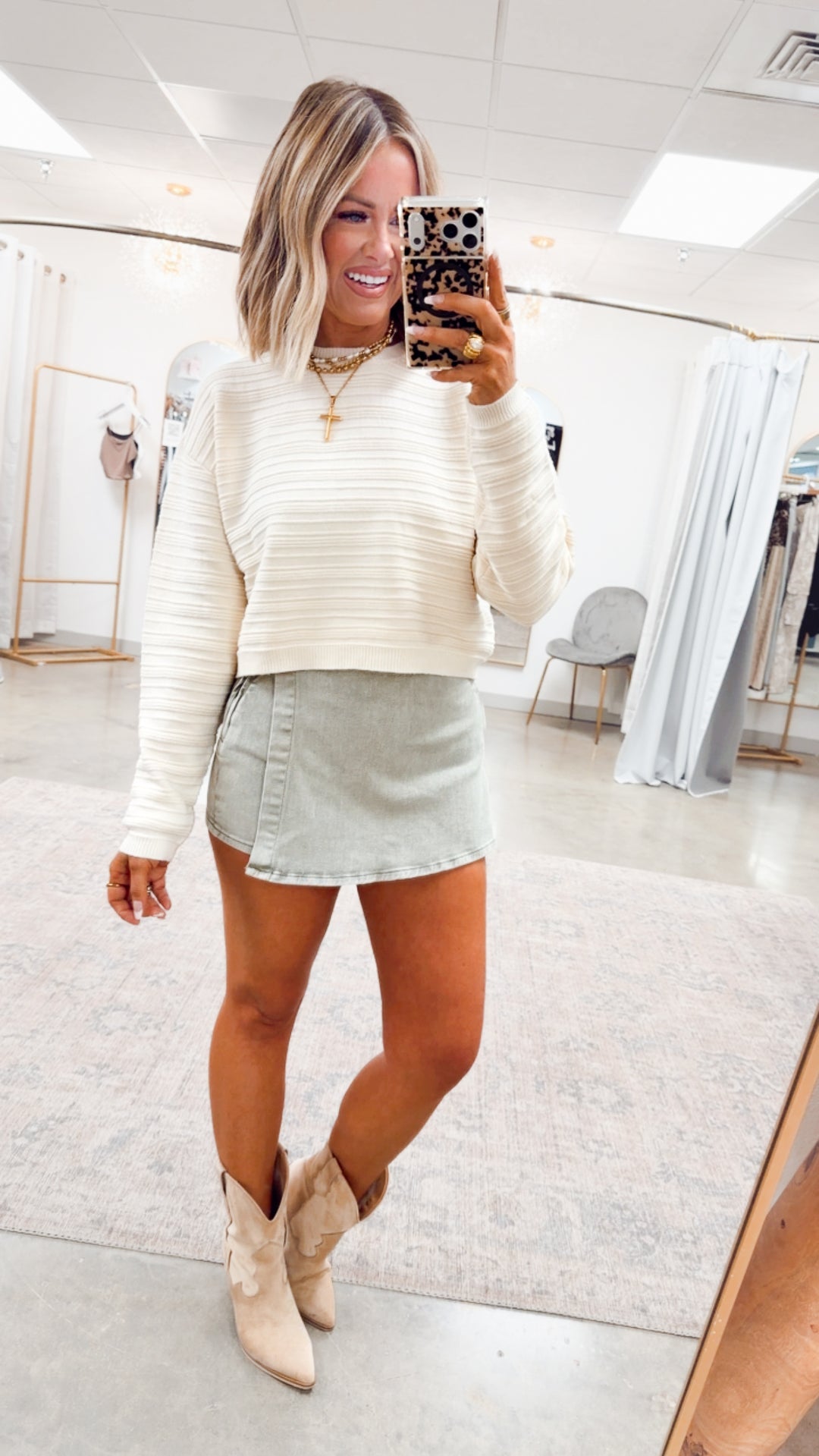 The Juno Washed Denim Skort