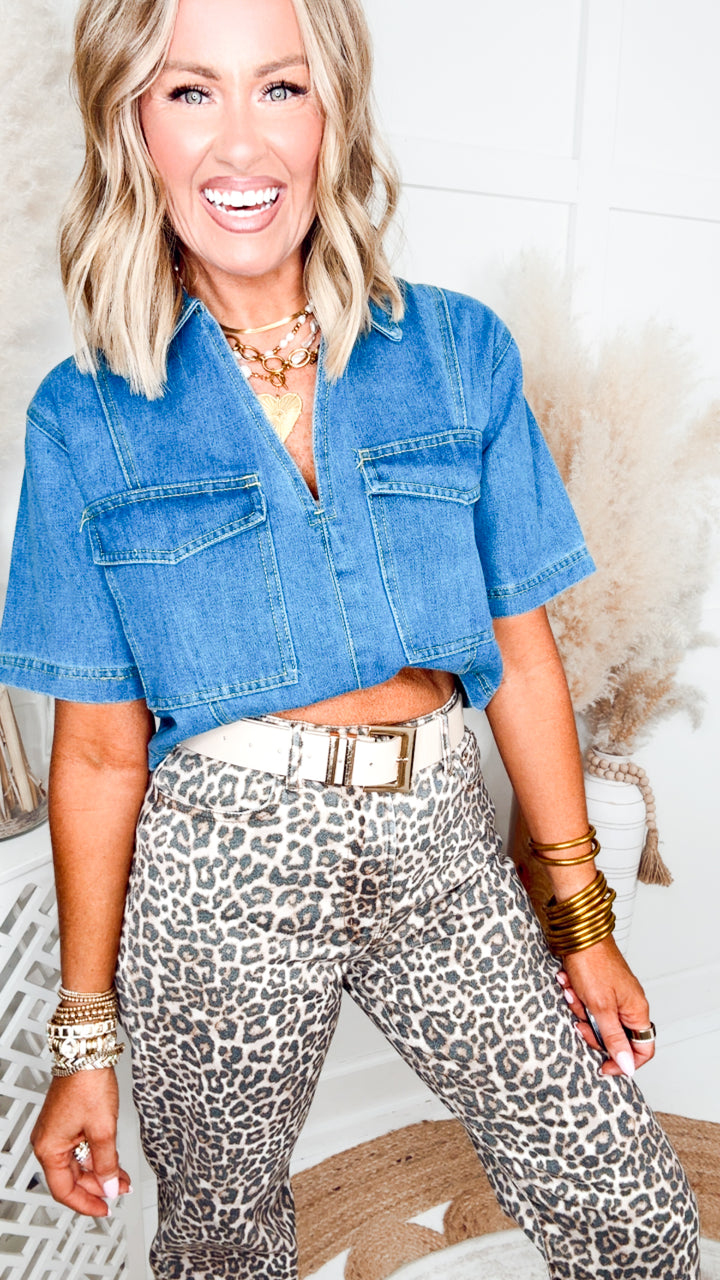 Denim Haze Crop Top