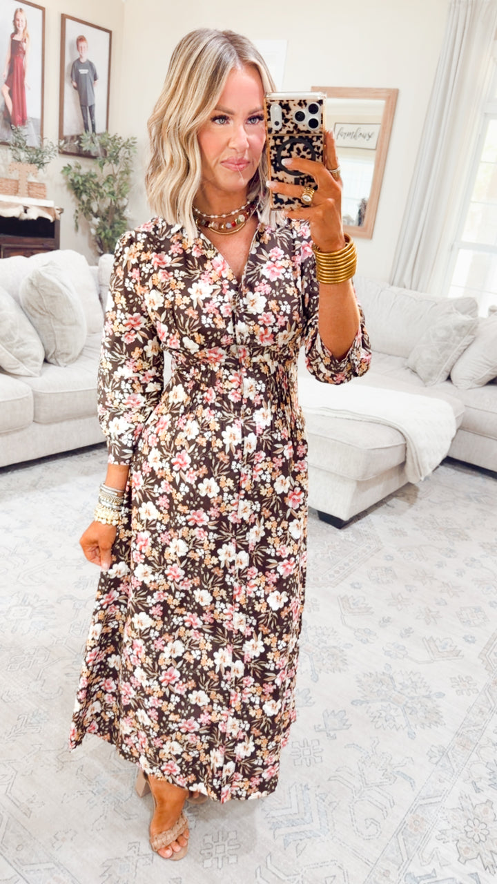 Fall Petal Midi Dress