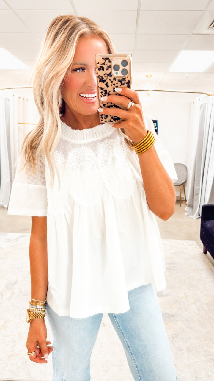 The Liana Mesh Top-White