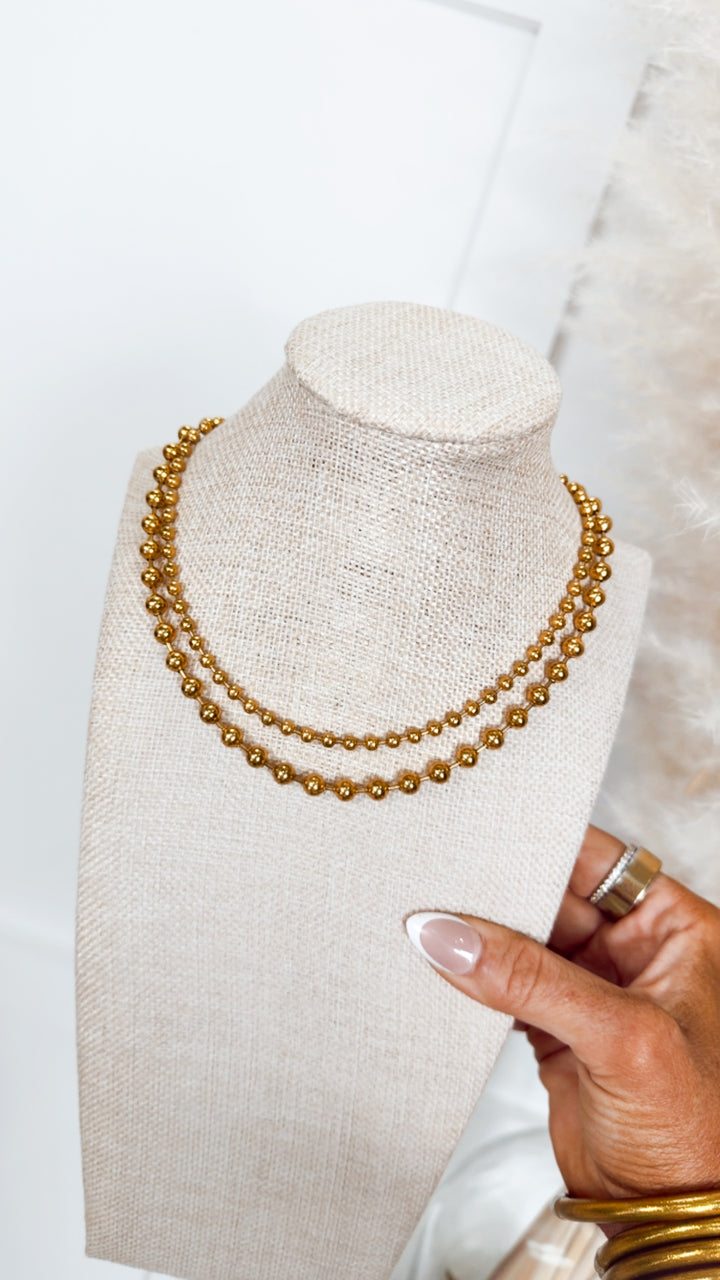 XL Gold Beaded Necklace