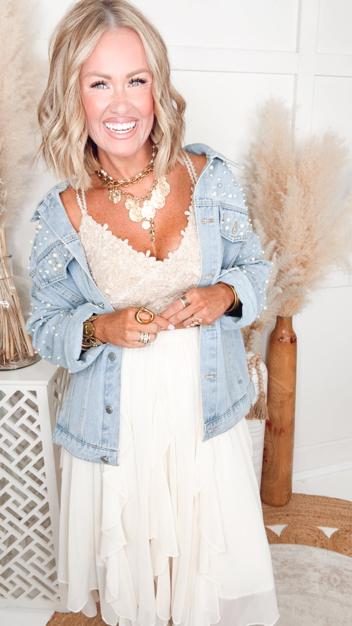 The Cascade Drape Skirt-Whipped Cream