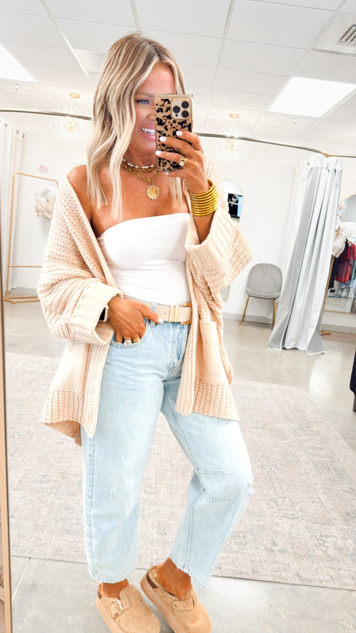 Cozy Up Cardigan-Natural