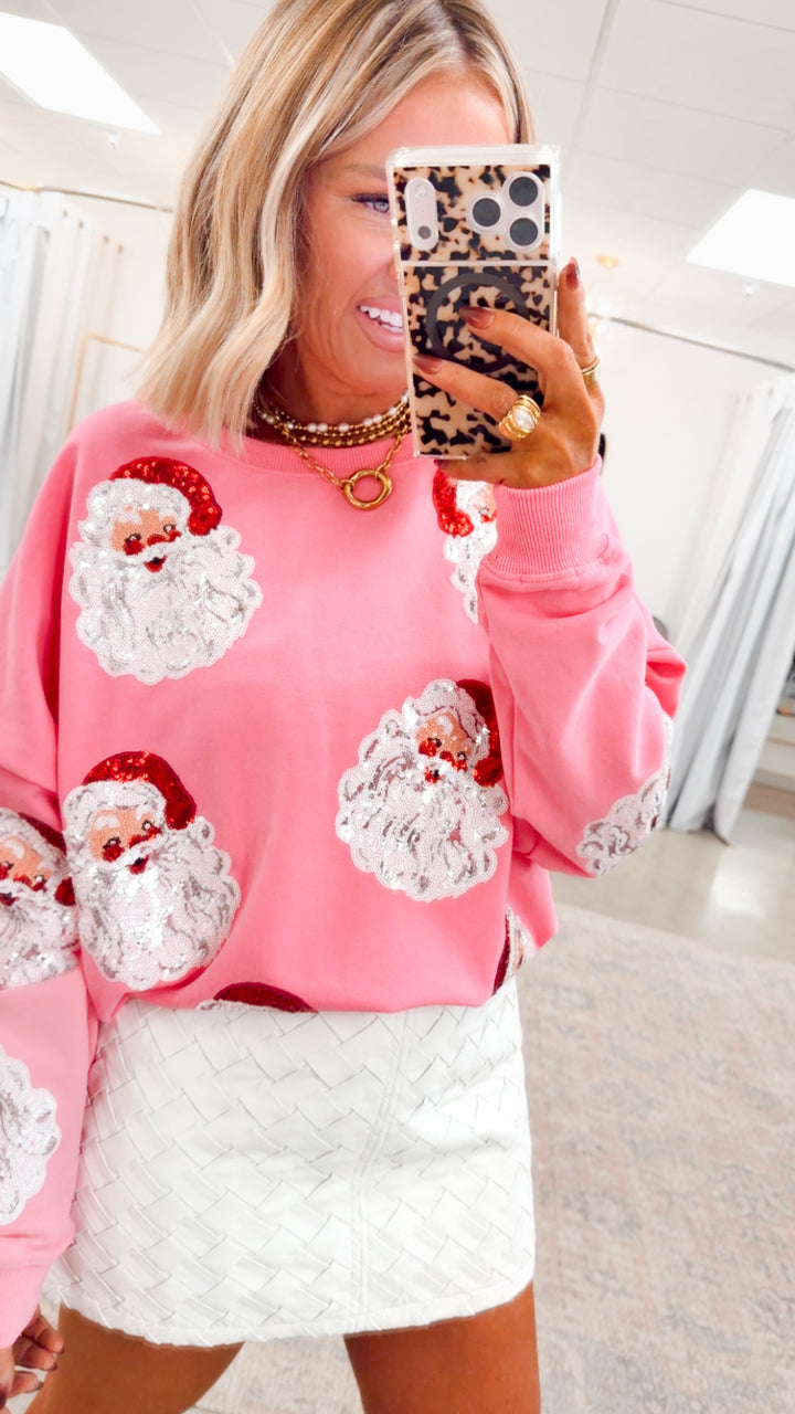 Sequins Santa Oversized Sweatshirt