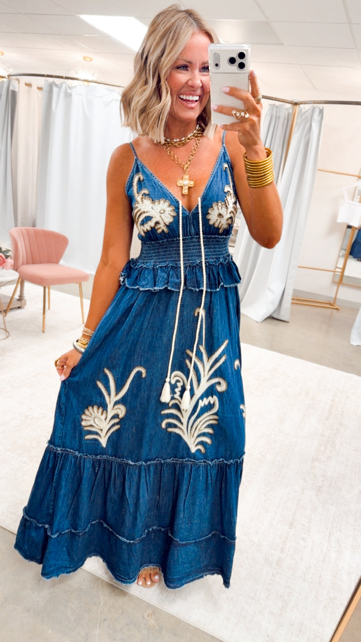 The Denim Reverie Dress-Dark