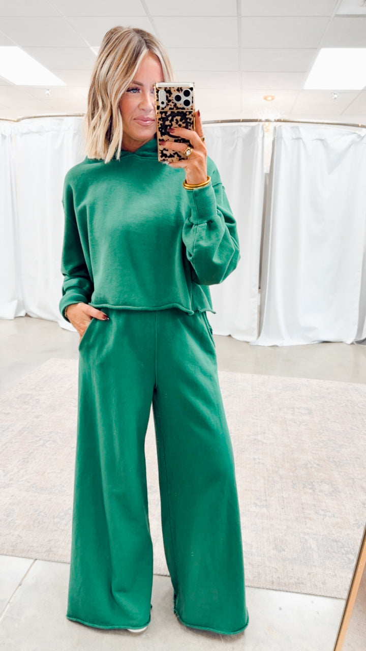 The Loft Ease Pant Set-Hunter Green