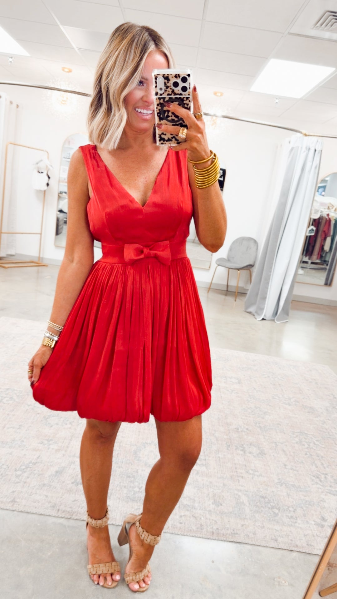 The Lovely Bow Dress-Red