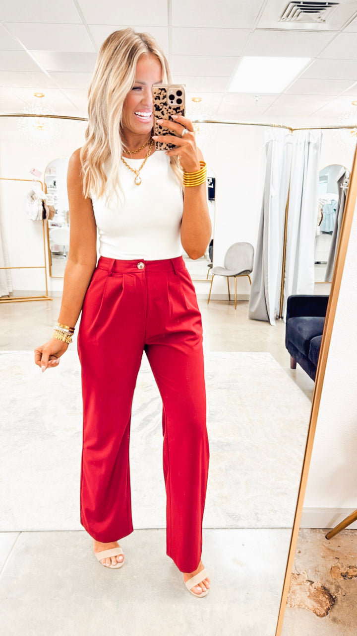 Solid Cropped Tank Top- White
