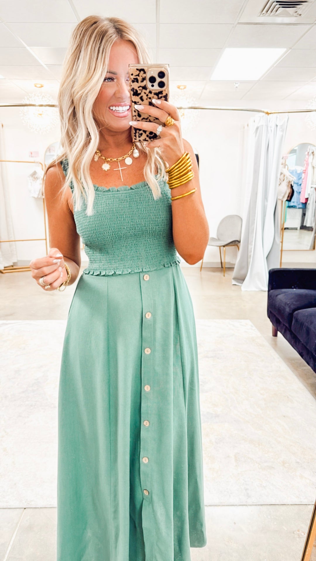 The Clara Smocked Midi Dress