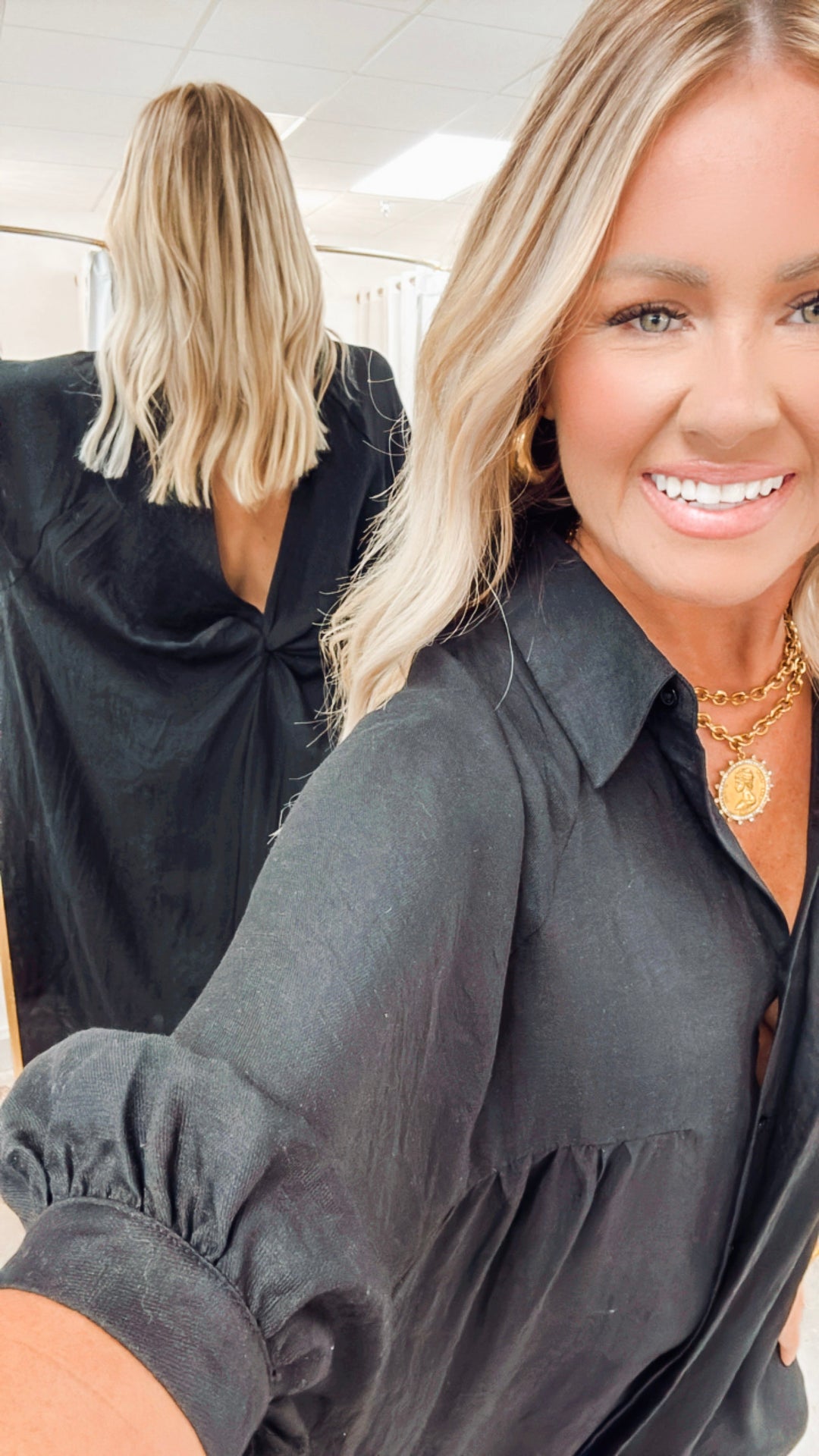The Haven High-Low Shirt Dress-Black