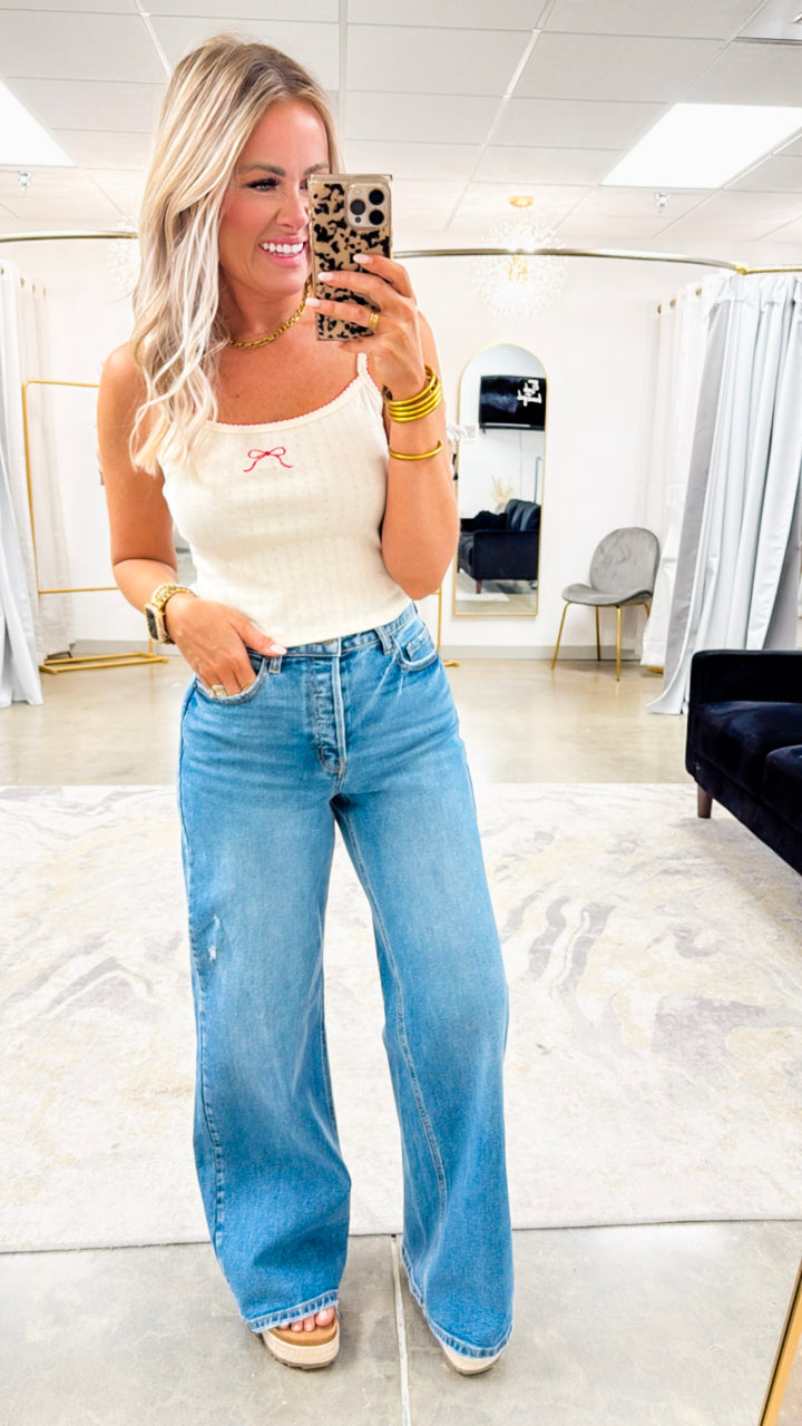 High Rise Wide Leg Jean