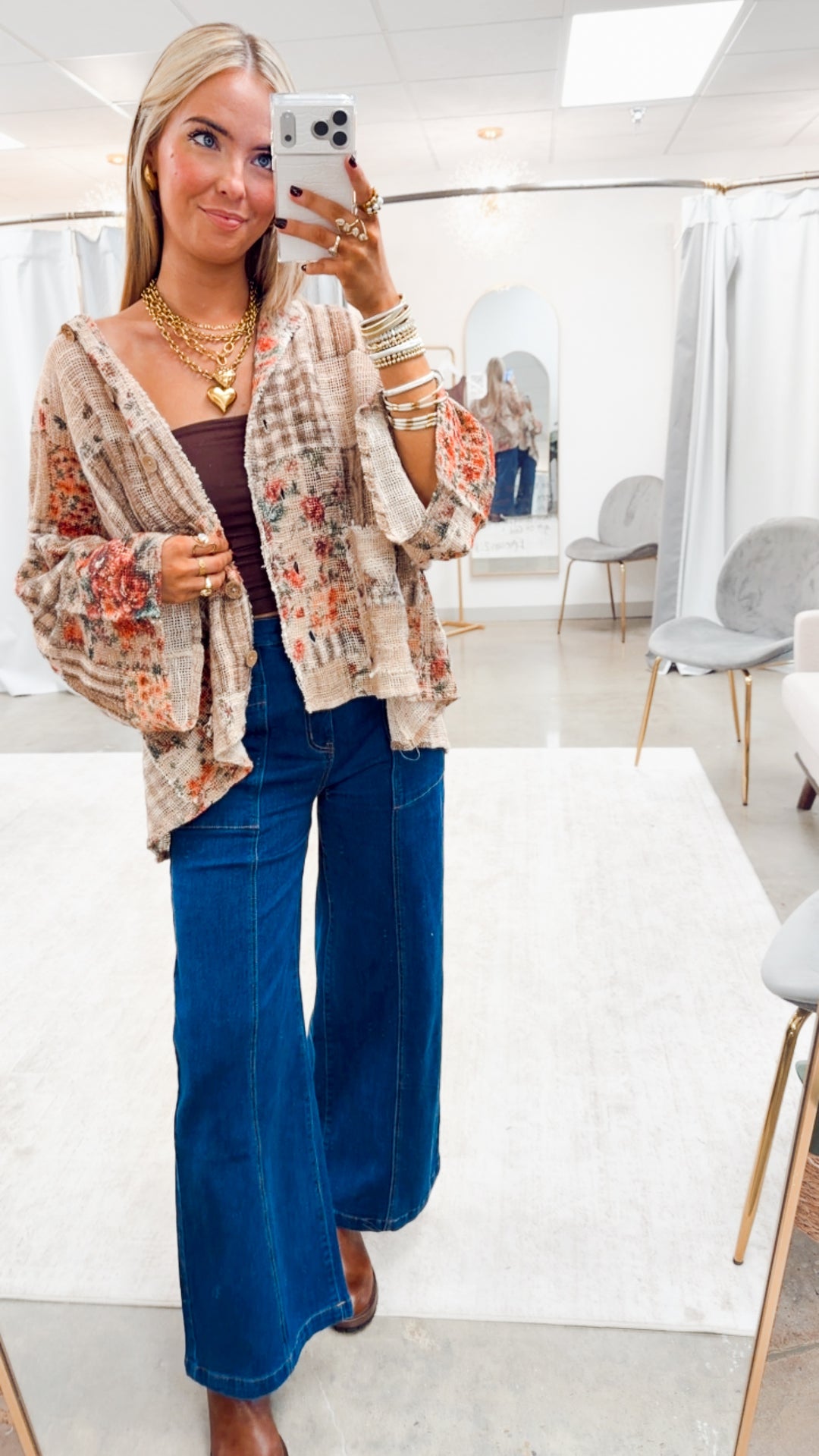 The Monet Hoodie Jacket Top-Mocha