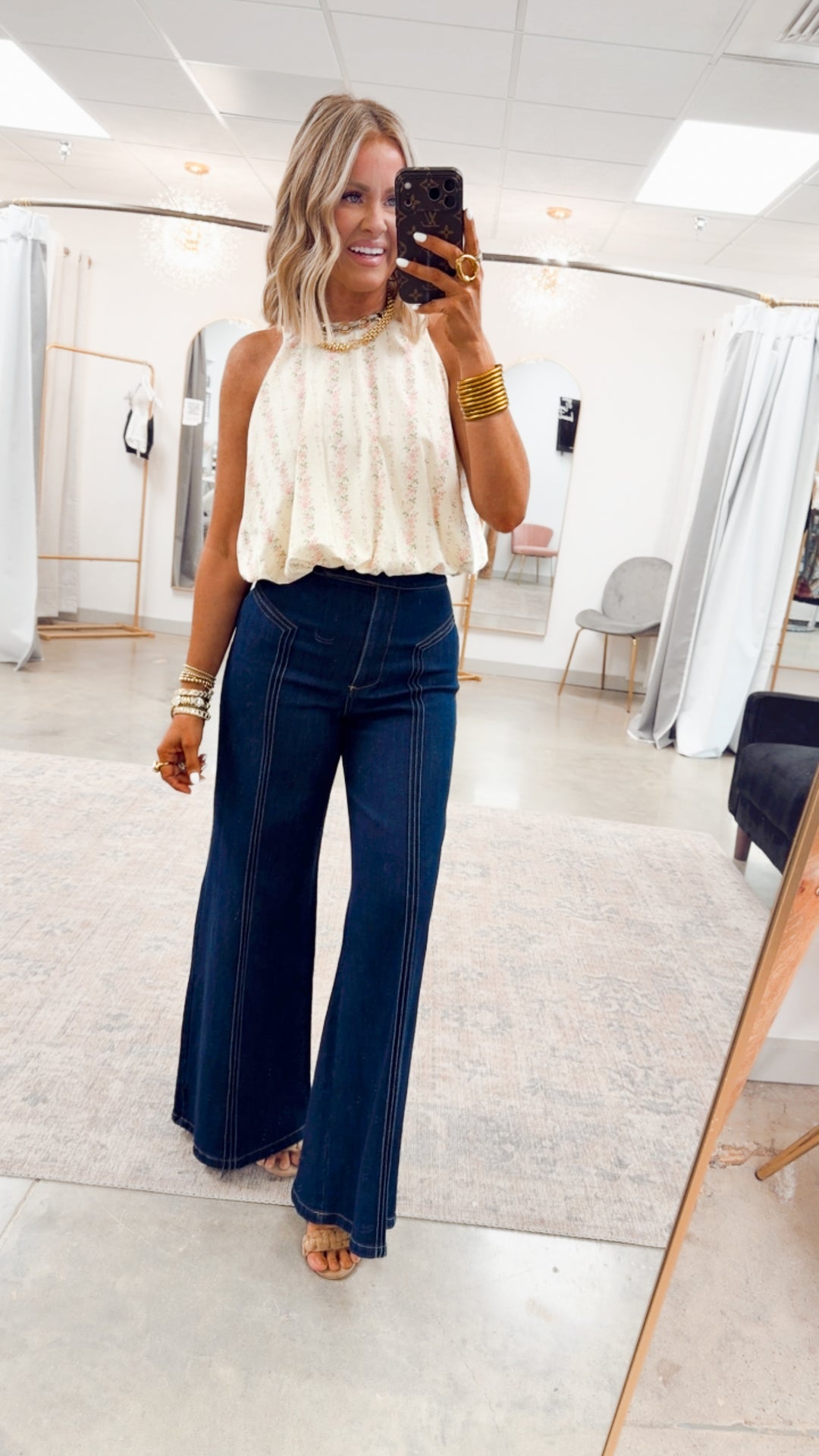 - FINAL SALE- Wisteria Bubble Hem Top-Pink/Cream