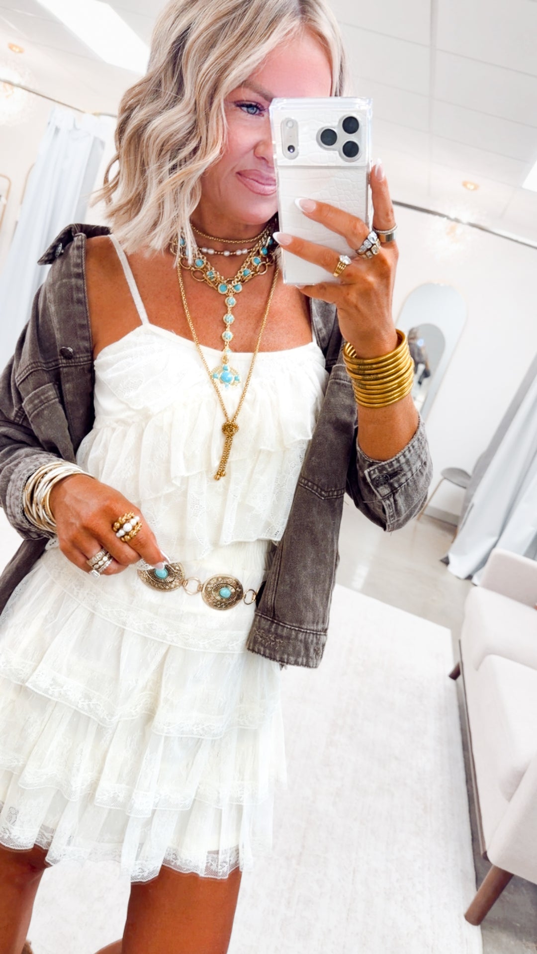 The Whimsical Ruffle Skirt-Cream