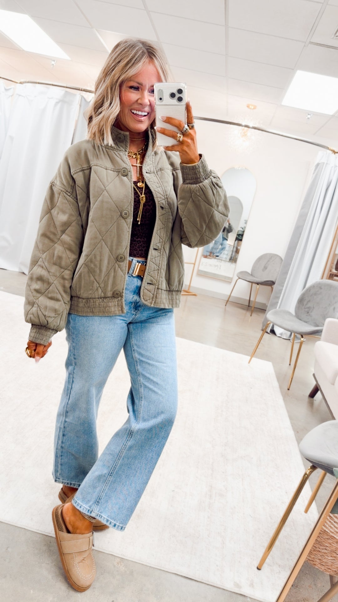 The Magnolia Quilted Jacket-Olive