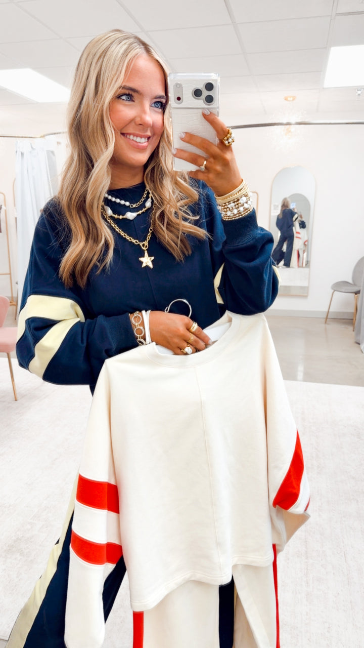So Alluring Two Piece Set-Navy