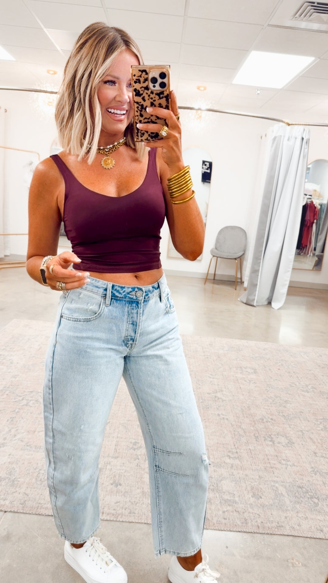 V Neck Yoga Top-Cassis