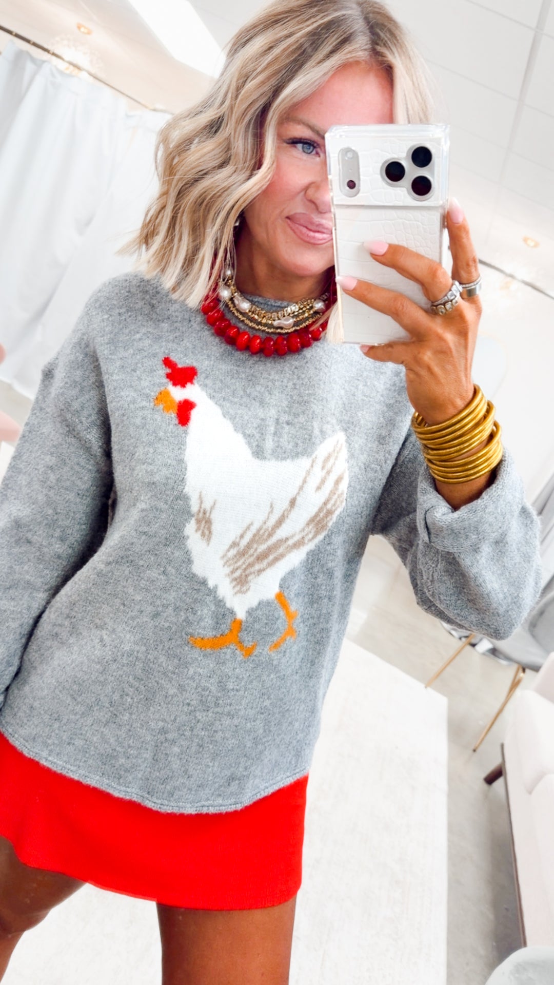The Hen House Darling Sweater-Grey