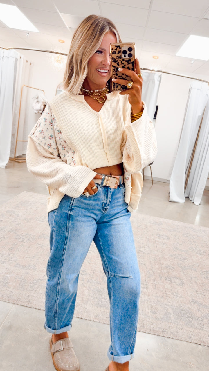 Moonlit Moss Top-Cream