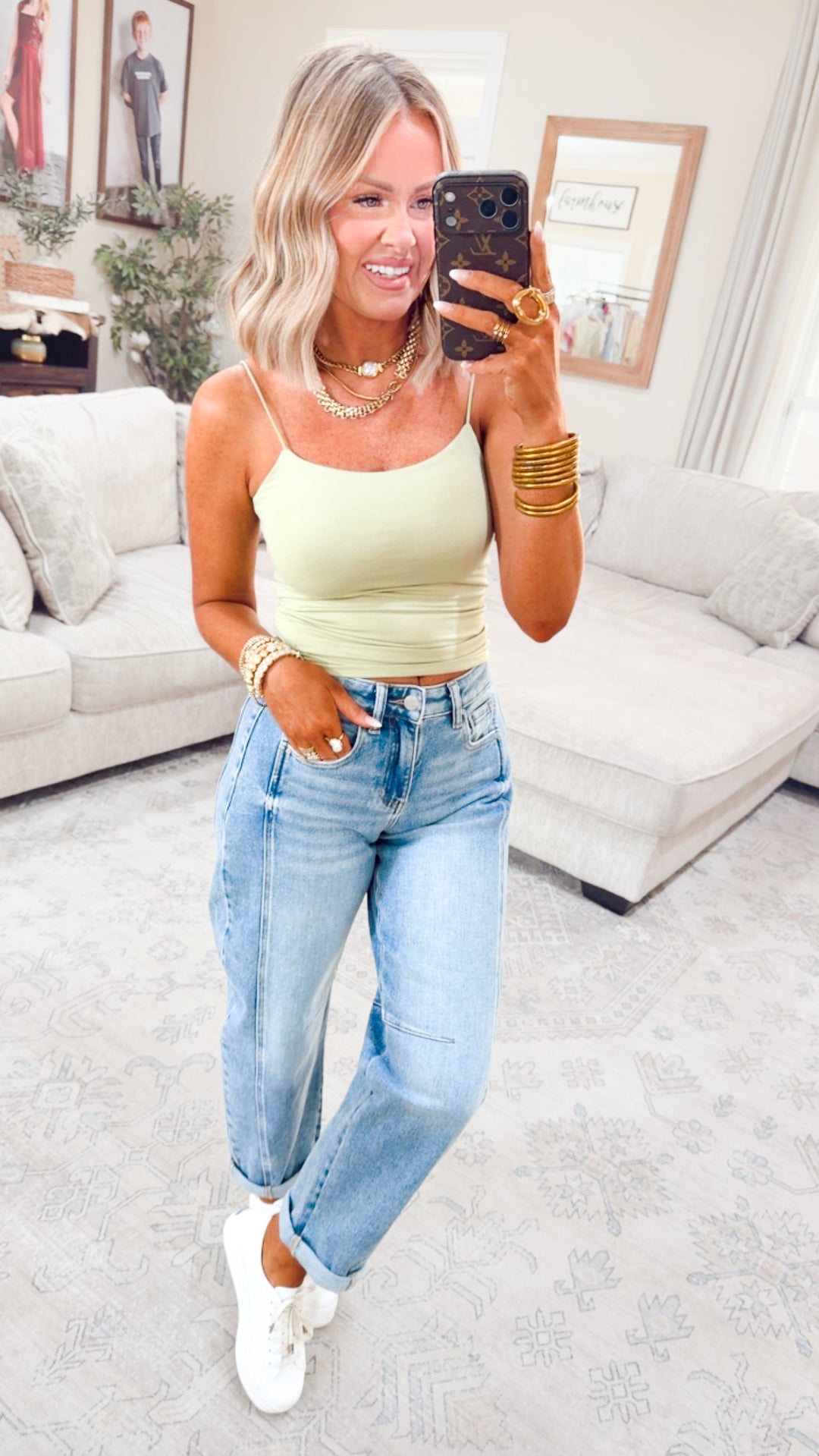 Basic Solid Cami-Sweet Pea