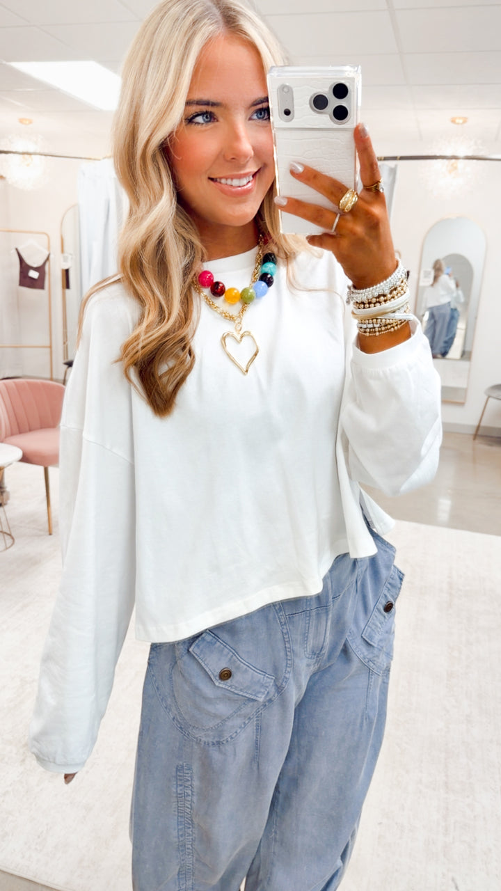 The She’s a Staple Long Sleeve Tee-White