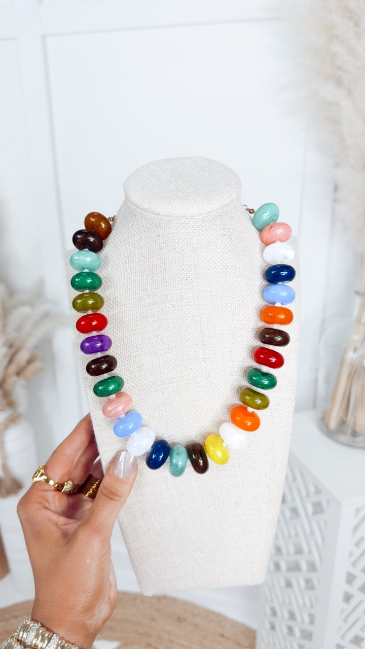 The Bailey Chunky Beaded Necklace-Multi
